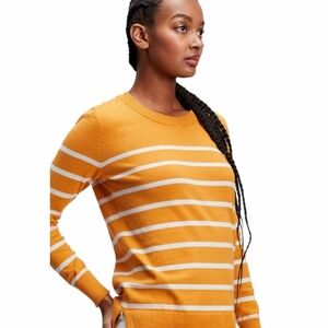 Gap - Striped Mustard Yellow Crewneck Sweater